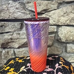 STARBUCKS NWT 2025 Sunrise Swirl Cold Cup 24oz 710ML Venti Lilac Purple Orange